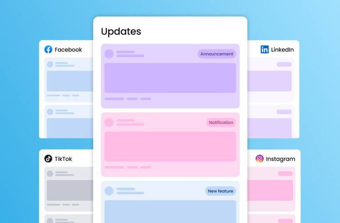 An illustration of a social media feed being updated.