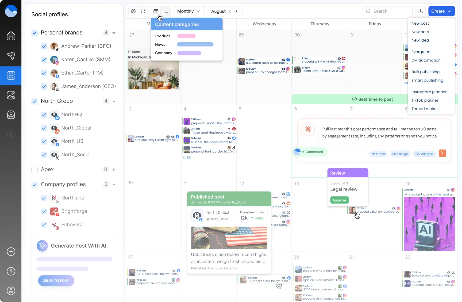 Best in class social media planning, scheduling and publishing platform with AI Assistant